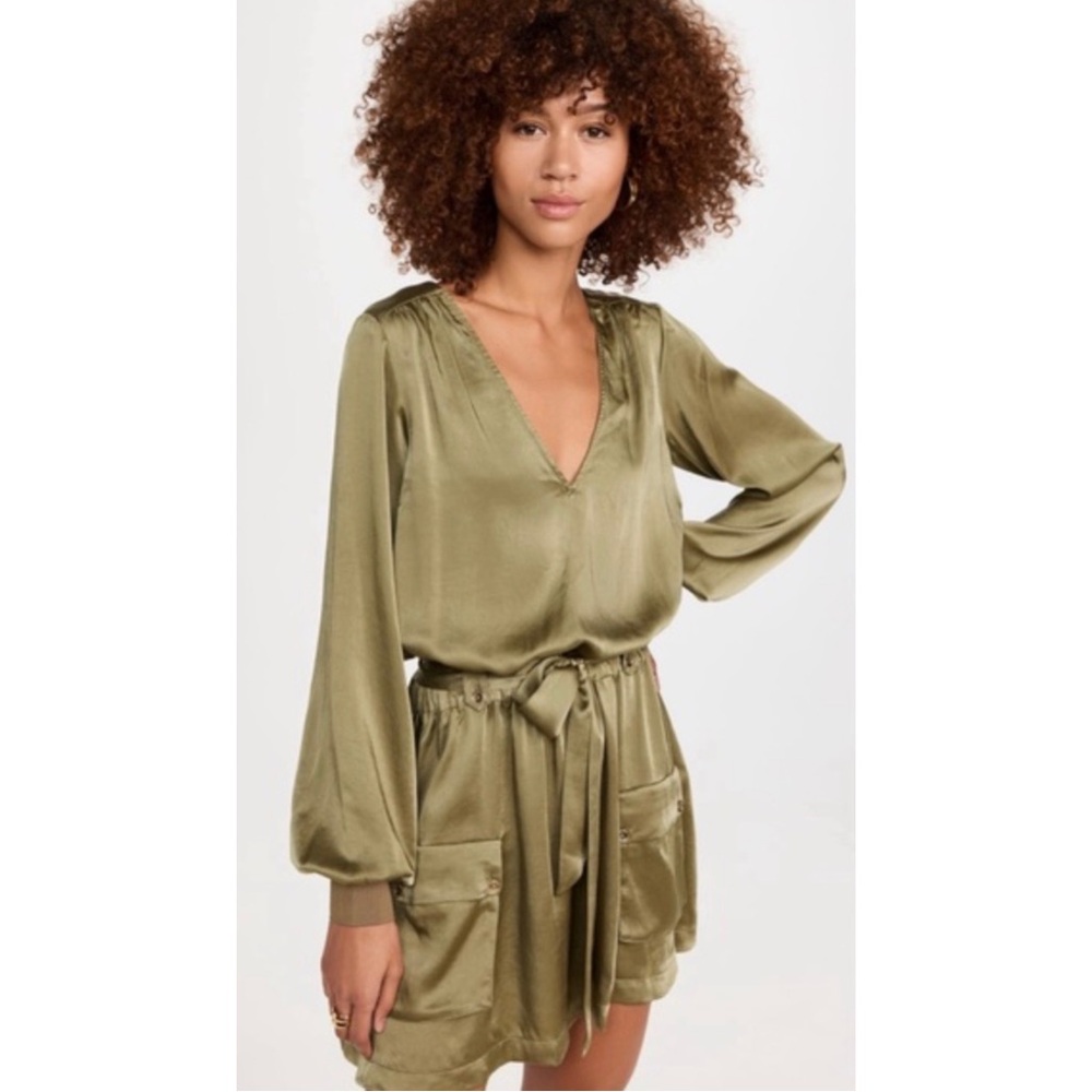 RAMY BROOK - Kristi Satin Belted Mini Dress M - Picture 3 of 14